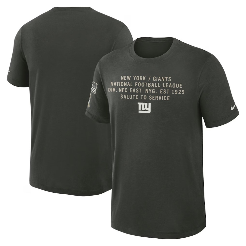 New York Giants 2025 Salute to Service Sideline Slub Dri-FIT T-Shirt
